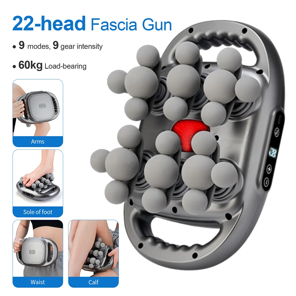 22-Head Fascia Gun High-Frequency Vibration Body Massage Gun Back and Waist Massager Neck Shoulder Massager Muscle masajeador