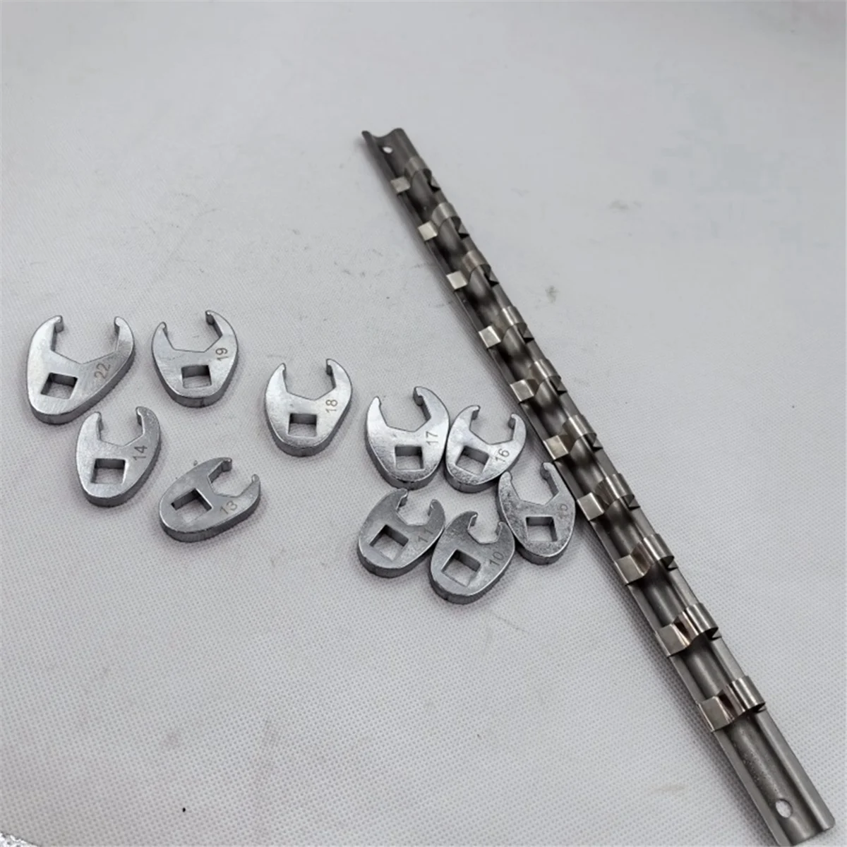 10PCS Hand Tool Individual 3/8 Inch Drive Flare Nut Wrenches Fully Polished 10-22mm for Torque Wrench Keys Set