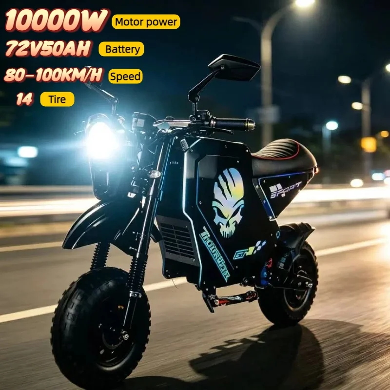 Electric motorcycle M10 10000W motor 72V50AH battery mountain e-bike high performance all-terrain riding Electric off-road bike image 1