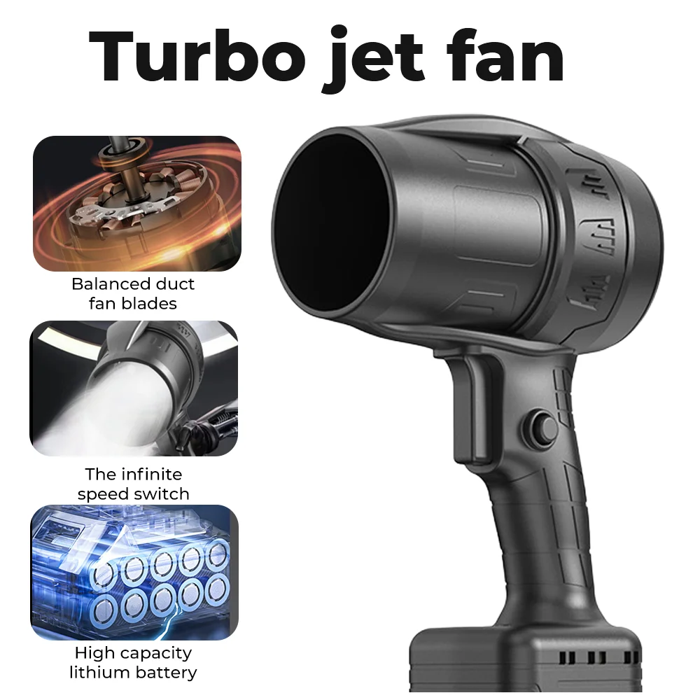 

Electric Goddess Brushless Cordless Electric Air Blower Turbo Jet Fan Handheld Dust Blowing Tool For Makita 18V Battery Pin