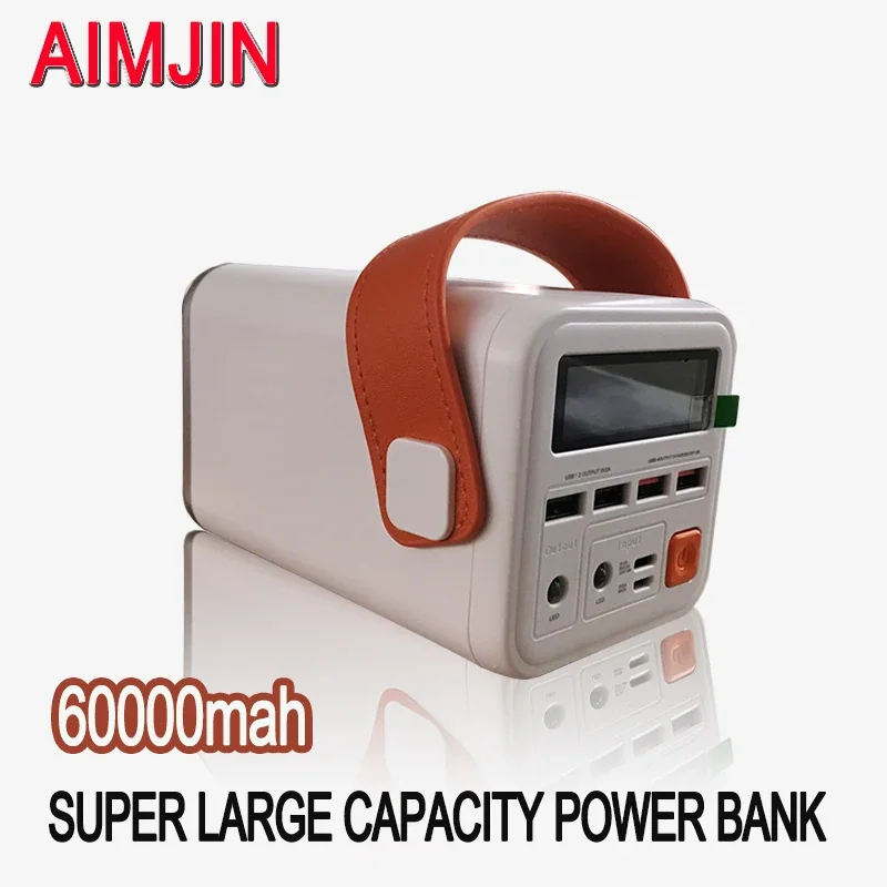 

60000mAh Large Capacity Energy Storage Mobile Power Bank with LED Fast Charger Portable Outdoor Emergency Mobile Power Supply