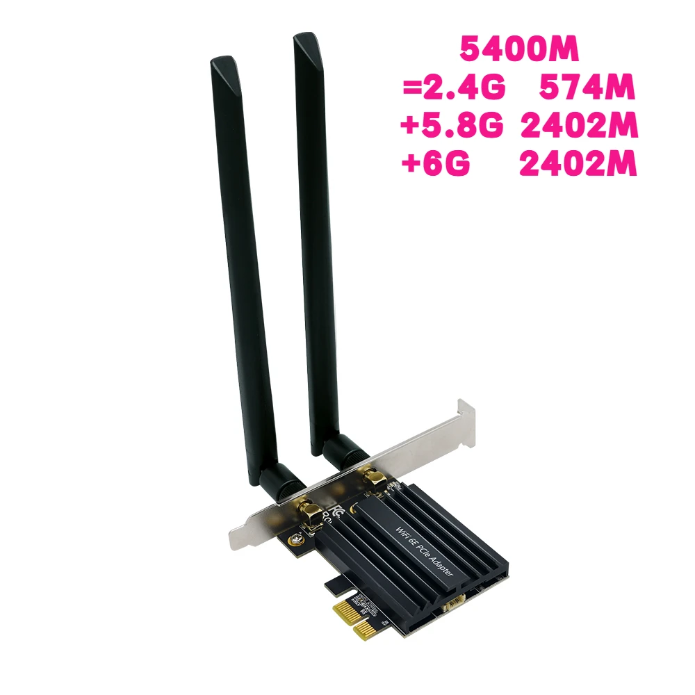 

OEM 802.11AX WIFI6E 5400Mbps 2.4G/5.8G/6G 160Mhz Wireless PCIe LAN Card Adapter BLE5.2+1024-QAM/MU-MIMO usb wifi adapter