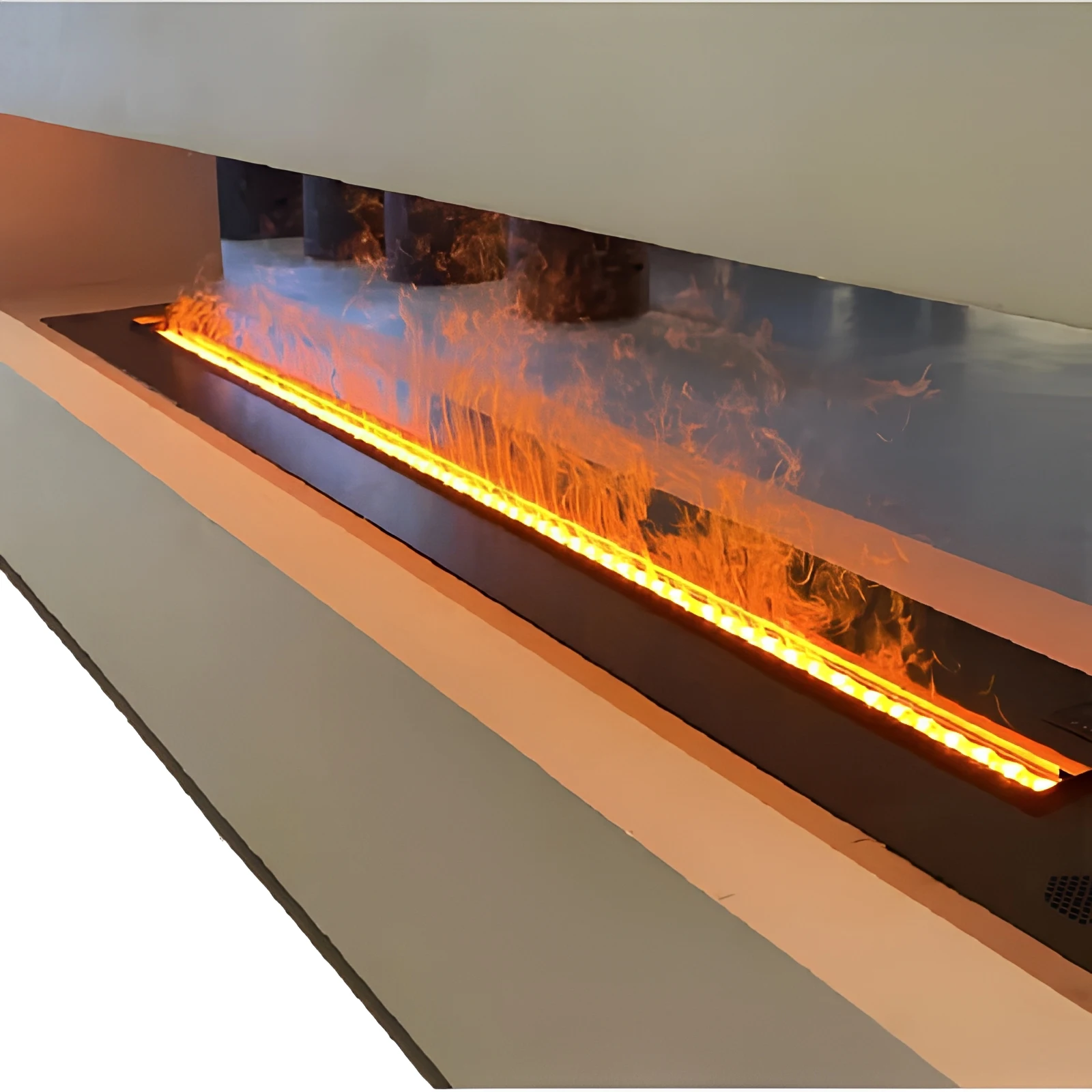 Custom RGB 1800MM 3D Vapor Electric Fireplaces Insert High-End Water Steam Fireplaces For Home And Hotel Built-in Metal Installa