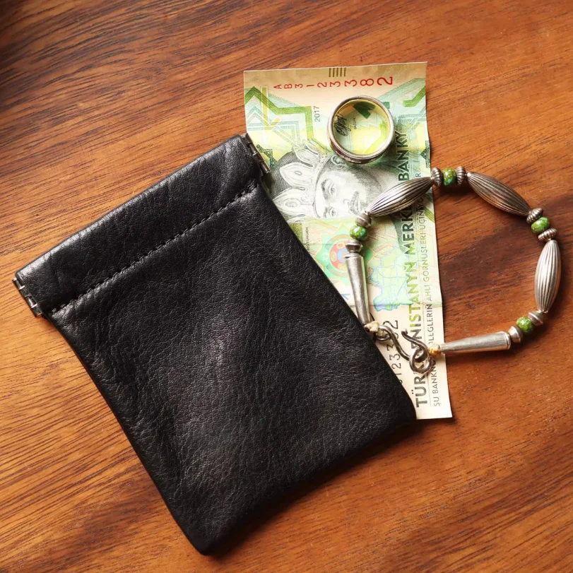 Vintage Top Grain Vegetable Tanned Leather Multifunctional Card Holder Lipstick Jewelry Pouch Unisex Small Coin Purse Wallet