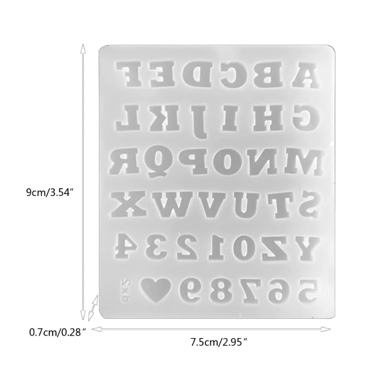 26 ตัวอักษรภาษาอังกฤษอีพ็อกซี่เรซินแม่พิมพ์ 0-9 แม่พิมพ์ซิลิโคนดิจิตอลสำหรับงานฝีมือ DIY