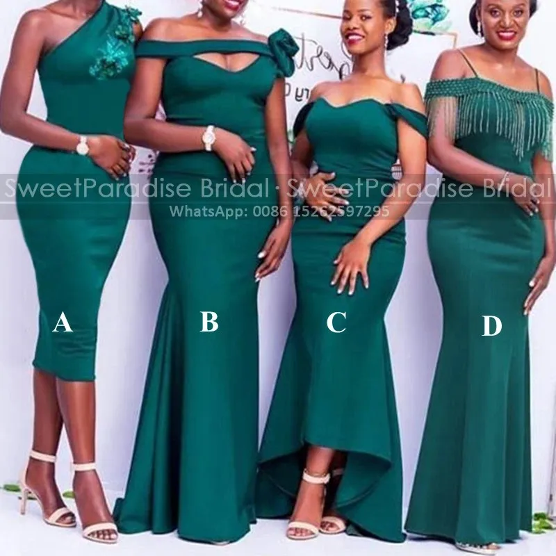 

Customized Trumpet Bridesmaid Dresses With Tassel Off Shoulder Appliques Women Long Mermaid Wedding Party Dress Maid Of Honor