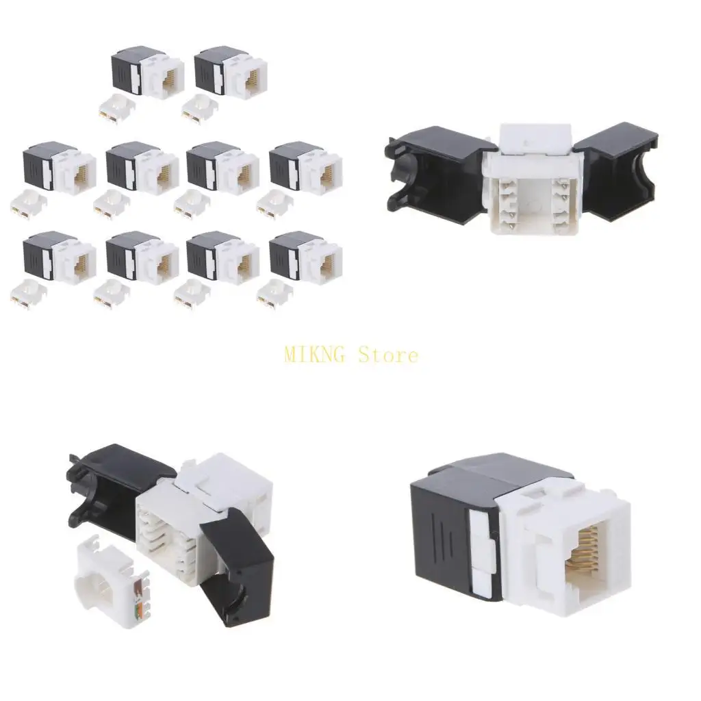 

CAT6 RJ45 LAN Socket Keystone For Internet Plug Wall Panel 10Piece best sale