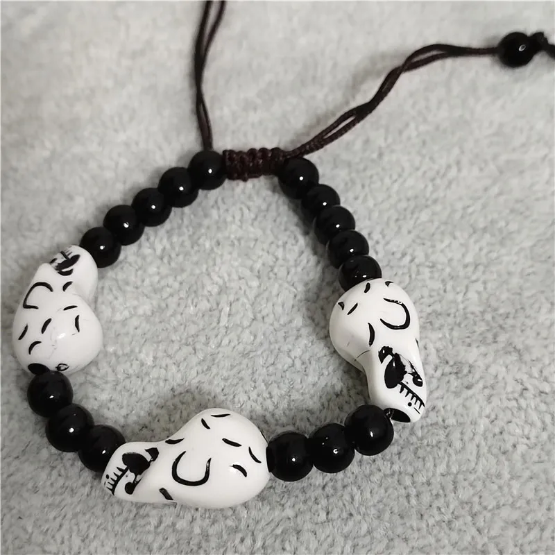 Vintage Rope String Bracelet Handmade Chic Friendship Skull Charm Bracelets Bangle for Men Women Jewelry Gift e116