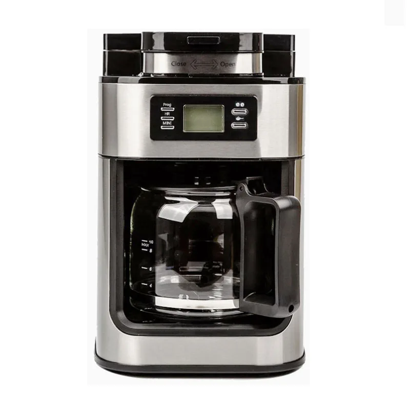 Автоматическая кофеварка, зернистость-дисплей, домашняя кофемолка для зерен, эспрессо, электрическая, сохраняет тепло