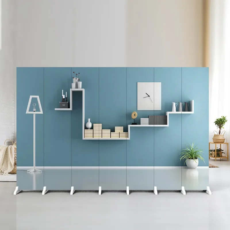 2026 New Foldable Mobile Double Sided Screen Partition for Living Room Entrance Hotel Office Shelter Divider