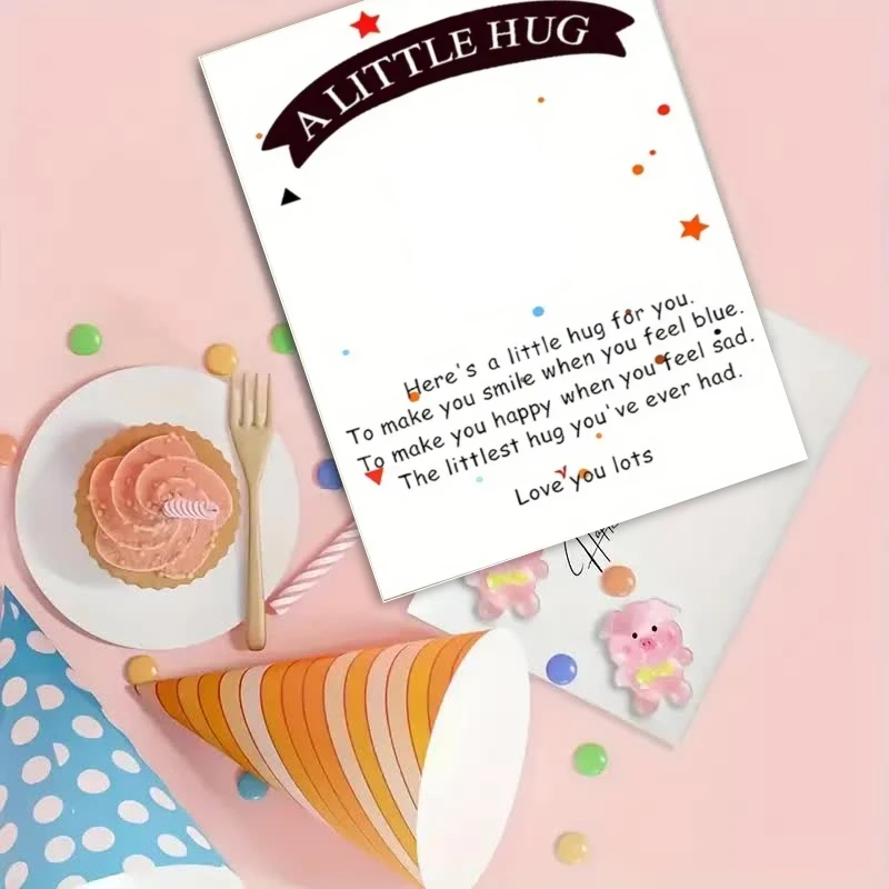 10pcs/50pcs, Pocket Hug, Cute  Greeting Card With Encouragement, Perfect Gift For Family, Friends And Loved Ones On Their Specia