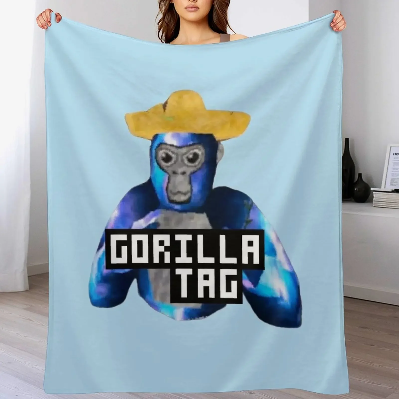 Gorilla Tag Yellow Hat Gorilla Tag Merch Men Women Shirt Boy Girl Young Shirt Hoodie Long Sleeve Sweatshirt Throw Blanket