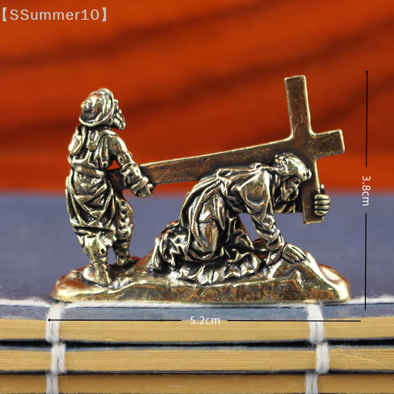 【SSummer10】Cross Slave Figure Home Decor Crafts Western Ornament Brass Ornament Crafts Desktop Ornament【SS】