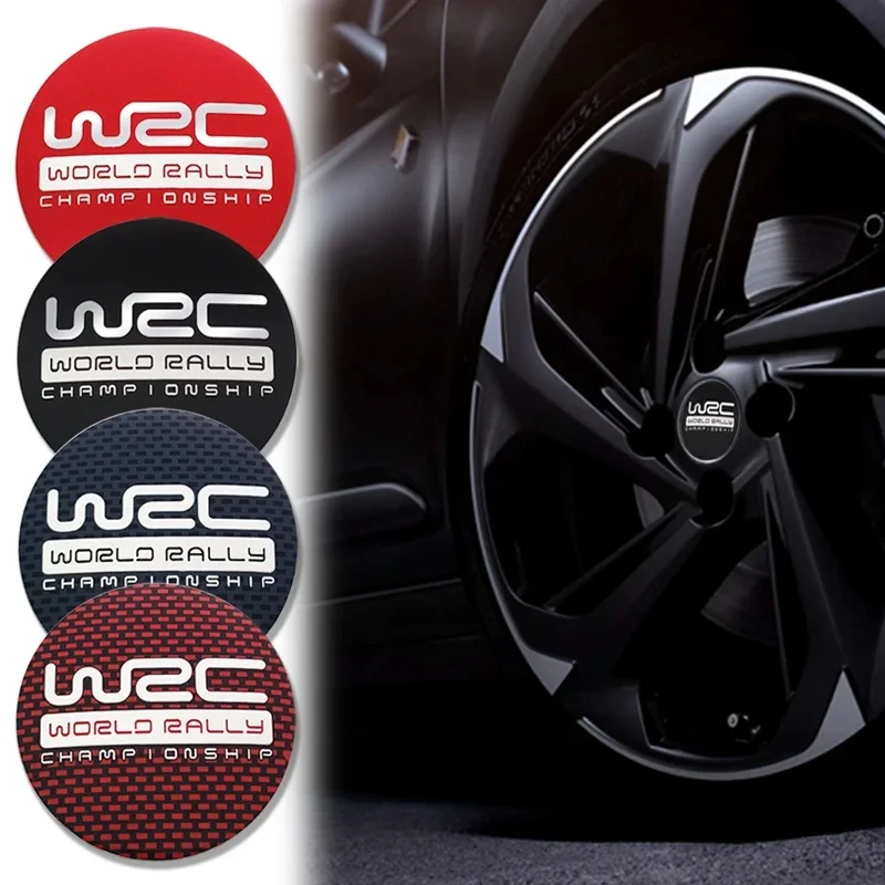 4Pcs 56mm WRC Emblem Car Wheel Center Hub Caps Stickers For TESLA Mercedes Benz Chevrolet AUDI JEEP BMW MAZDA SUBARU