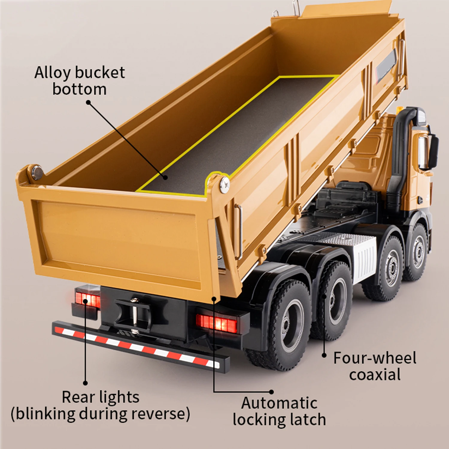 12 채널 20 인치 원격 제어 덤프 트럭 13LBS 부하 용량 RC 듀티 금속 건설 차량 장난감 소년을위한 1/14 스케일