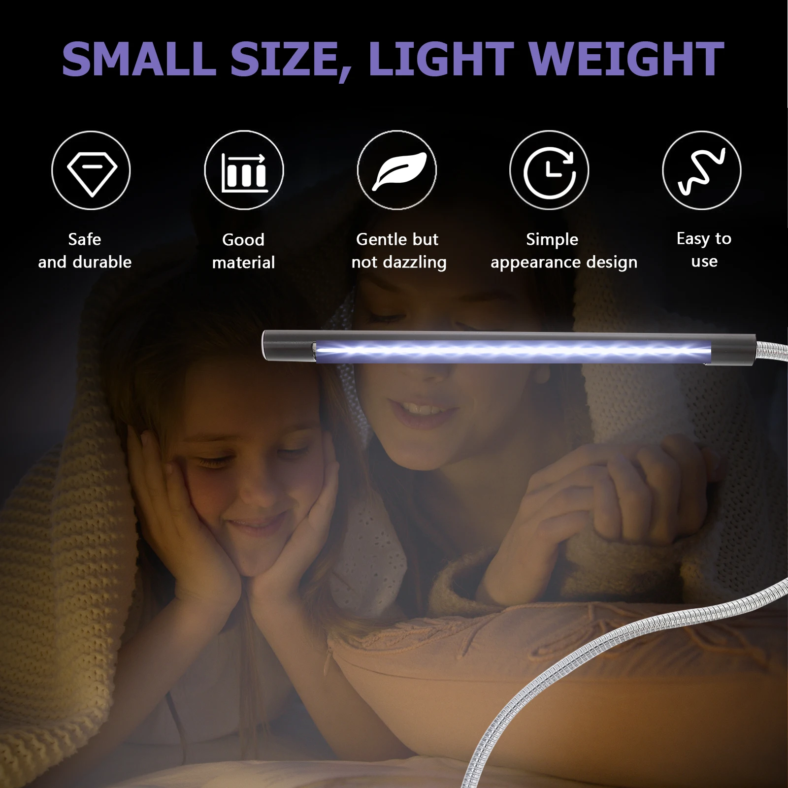 

2Pcs USB Desk Lamp RGB Light Bar Sensor Keyboard Computer Night Light Portable Eye Protection Flexible Small Lightweight
