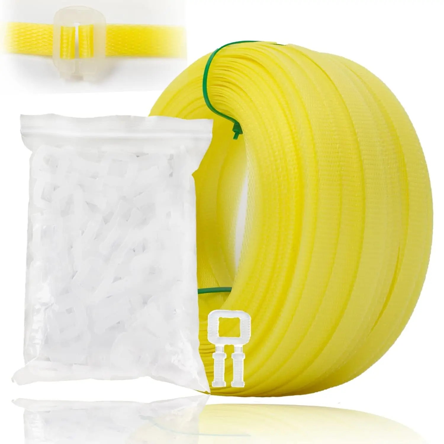

Manual Packing Strapping Tool Kit: 330' x 1/2'' Polypropylene Strapping with 100 Plastic Buckles for Box and Pallet