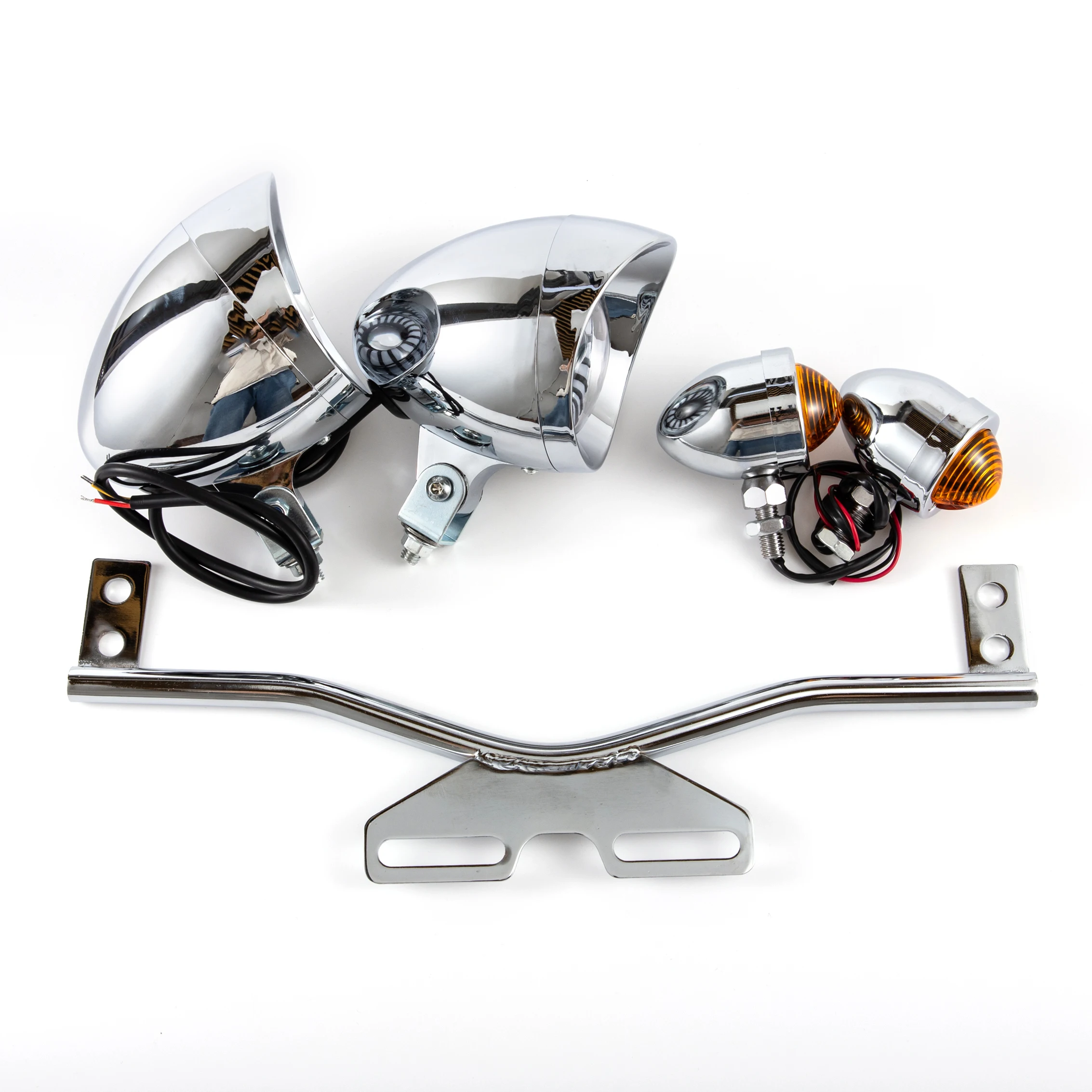 For Yamaha V-Star XVS 650 950 1100 for Suzuki Boulevard Intruder for Honda VTX VT 750 1300 Passing Lights Bar Turn Signals Set - view 2