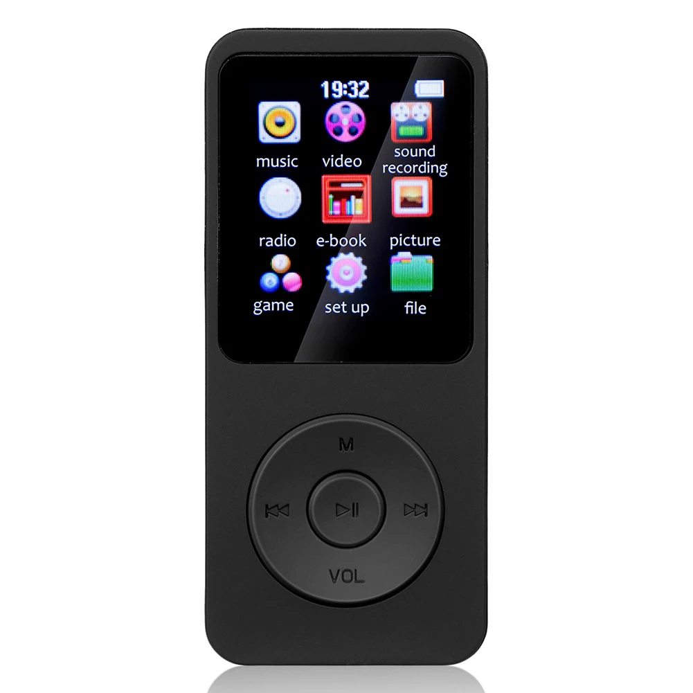 مشغل MP3 MP4 مشغل موسيقى HiFi محمول بشاشة ملونة 1.8 بوصة متوافق مع بلوتوث 5.0 مشغل موسيقى ستيريو هدية للأطفال
