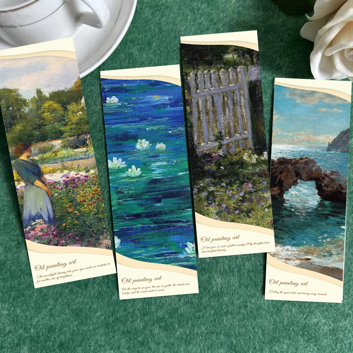 

30Pcs Oil Painting Style Bookmarks Reading Books Mark Annotated Pages Bookmarks World Classic Painting Bookmarks