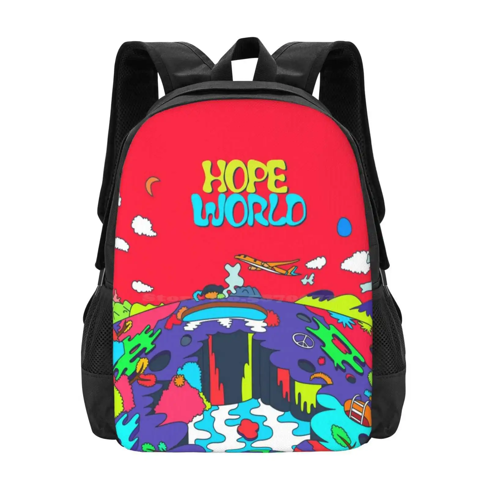 J-hope Hope World Album Art Pattern Design Bag mochila para estudiantes J Hope World Album Art Jhope Album Mixtape Hixtape Kpop