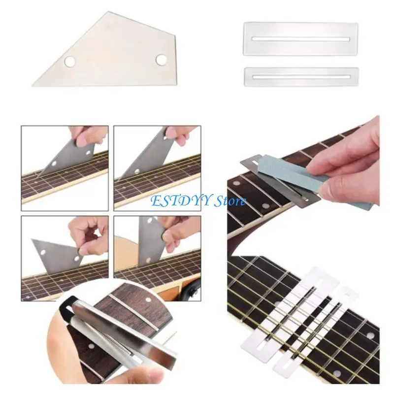 

G6DE 25Pcs Guitar Repairing Maintenance Tool Kits with Ruler Gauge Measuring Tool Wrench Files Fingerboard Guard Guitar Part