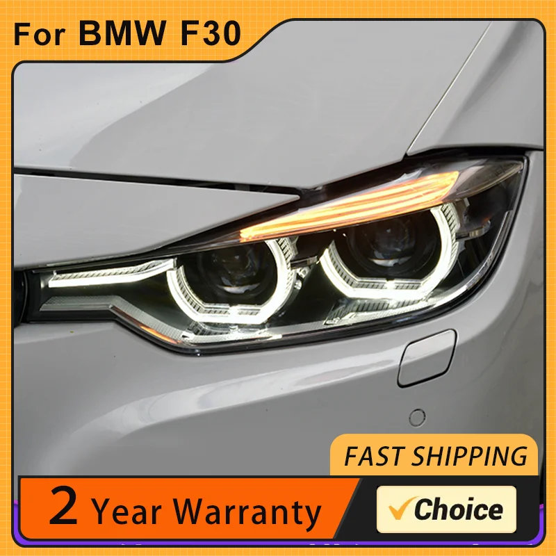 for BMW 3 Series Headlamp Assembly 12-18 3 Series F30 modified LED dual lens spoon headlights LED daytime running lights