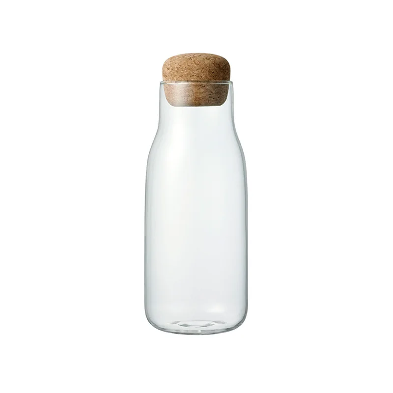 KINTO-Multifunctional glass storage bottle, wooden stopper bottle, coffee bean powder, tea, kitchen storage bottle, Japan