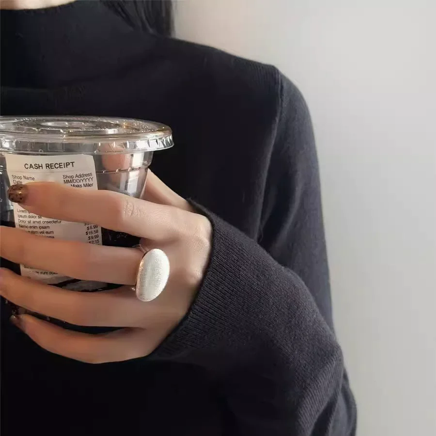 Adjustable Brushed Ball Rings for Women - Punk Fashion Jewelry