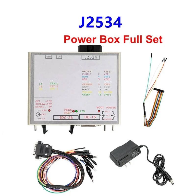 

JTAG PowerBox Openport J2534 Connector – Full Adapters 3 Modes Green LED J2534 Diagnostic Tool for Car ECU Programming