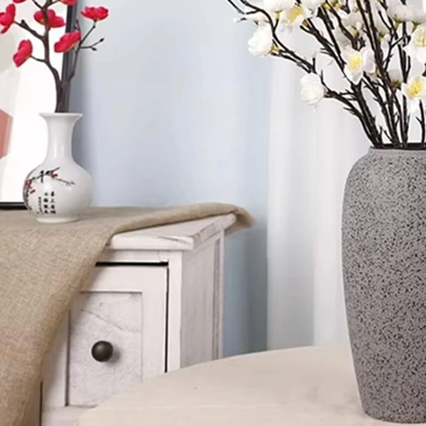 

Silk Artificial Flowers Plum Blossom Peach Branch New Year Home Room Vase Filler Outdoor Garden Wedding Party Vivid Wreath Decor