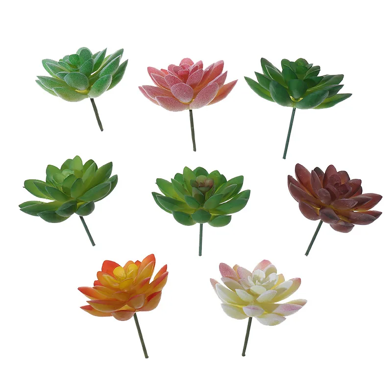 Plantas Suculentas Artificiales Zhong Xiao Bao Shi Hua de 7x9cm, Accesorios para Arreglos Florales DIY, Mini Bonsái de Escritorio, Cabeza de Flor