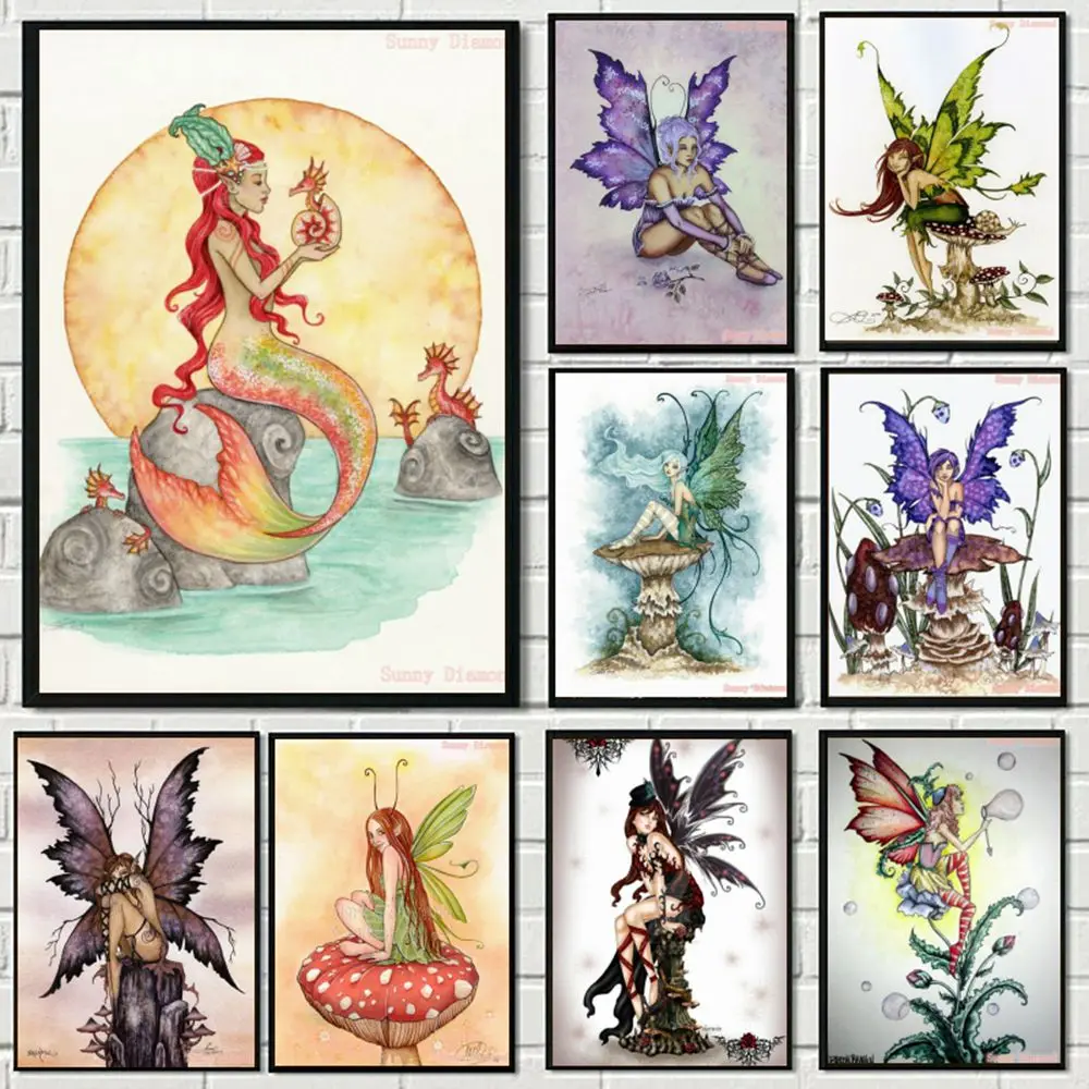 Fantasy Fairy Girl Diamnond Painting Gothic Faerie Garden 5d Home Decor Poster Art Full Drill Stitch Mosaic Embroidery Handmade