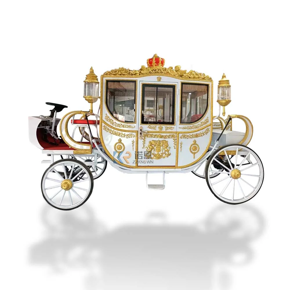 Wedding Horse Buggy Wedding Special Transportation Royal Golden Horse Drawn Carriages