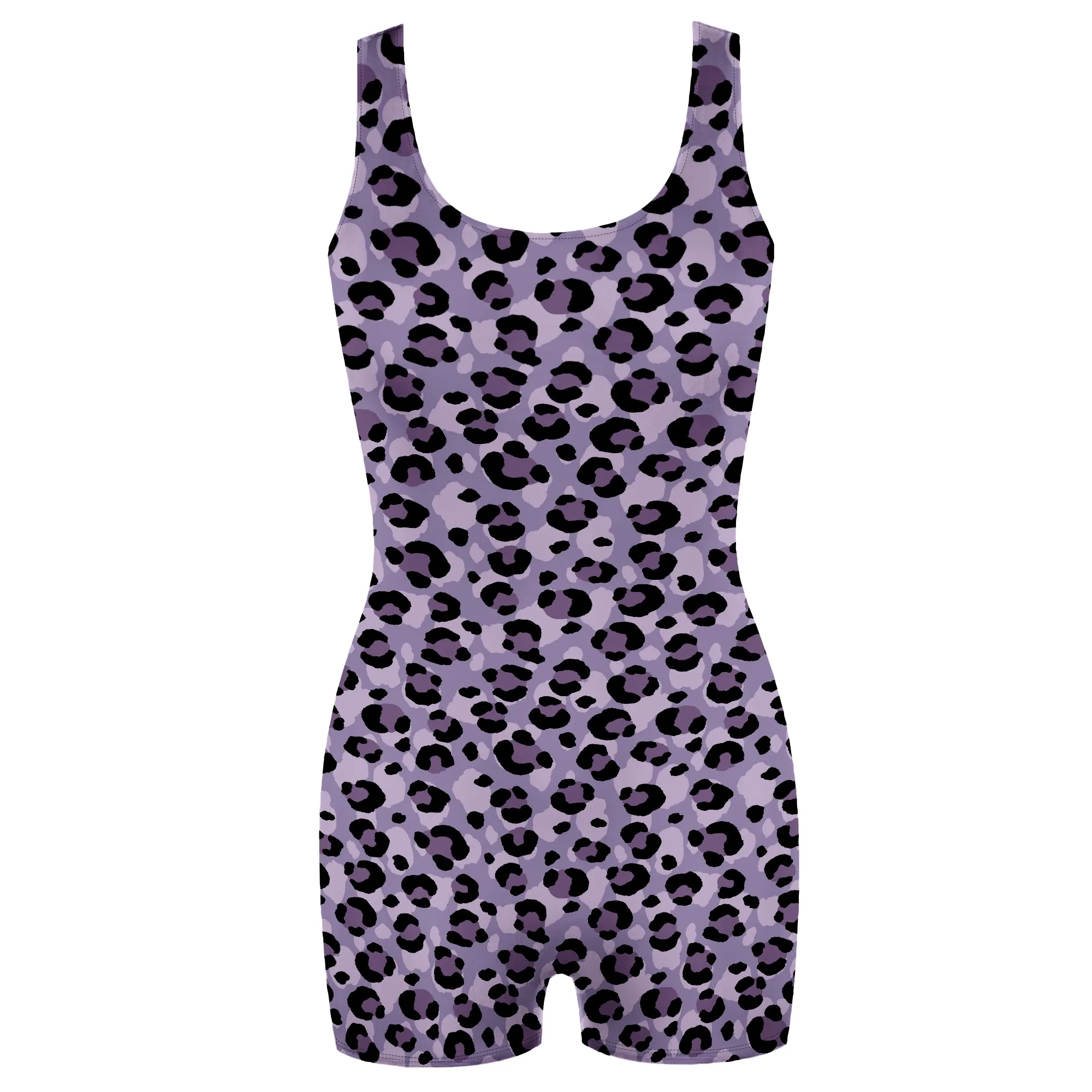 Women's Leopard Print Jumpsuit Wide Strap Sexy Tight  Design for Home Lounging or Gym Workouts