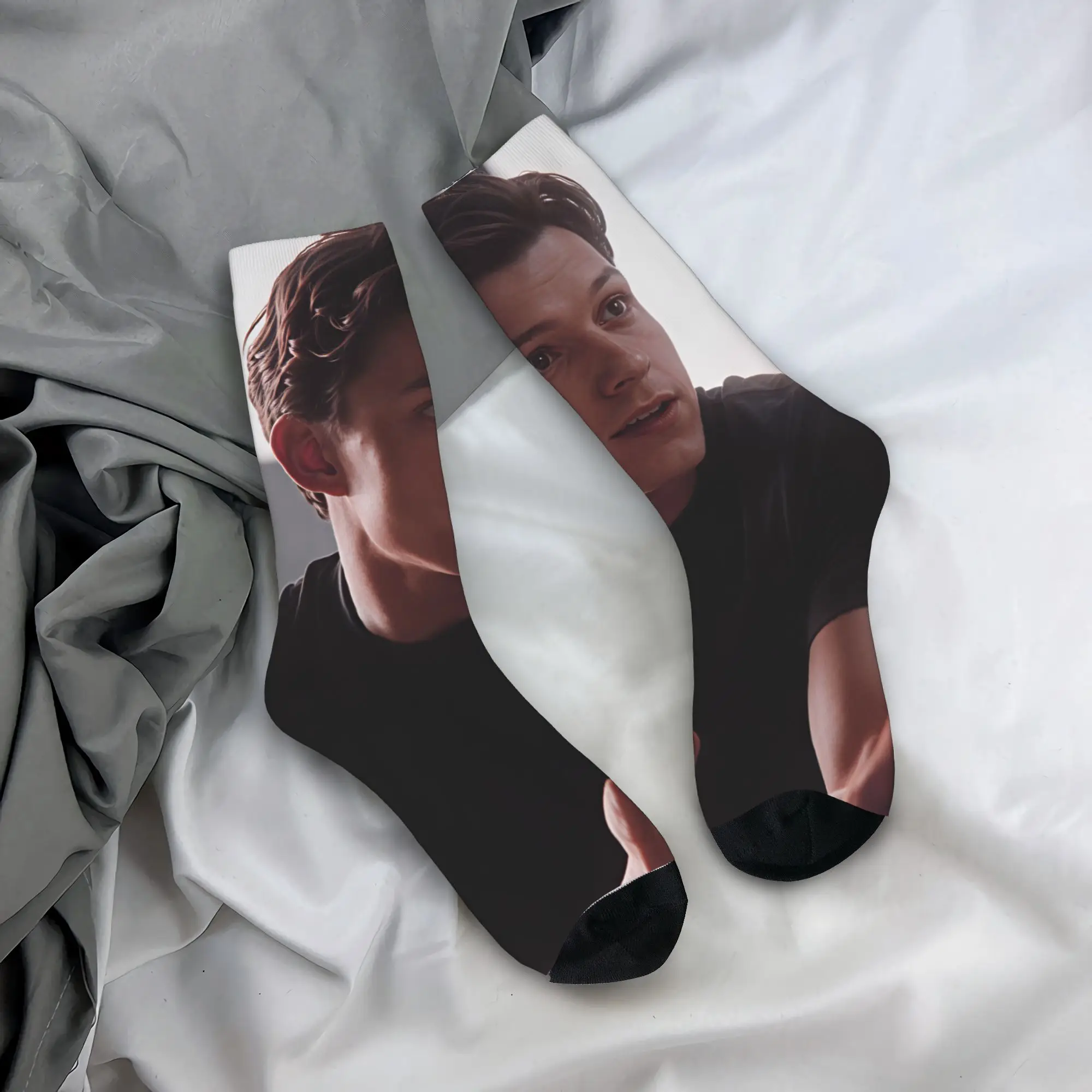 Tom hollands  Socks Spring  Stockings Leisure Men's High Quality Socks Graphic Cycling Anti Sweat Socks