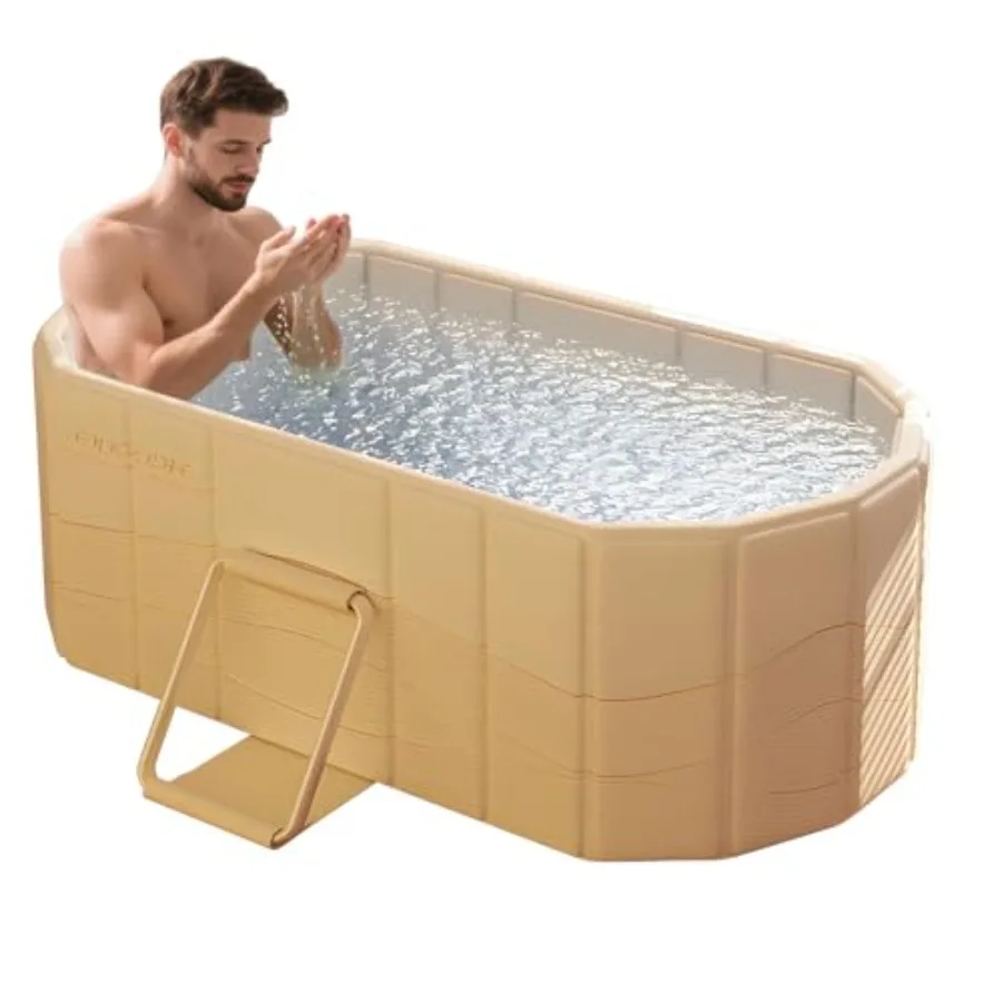 

59 XXL Oval Ice Bath Tub For AthletesPortable Bathtub for Adults Foldable Soaking Standing Hot Bath Tub for Shower Stall Separa