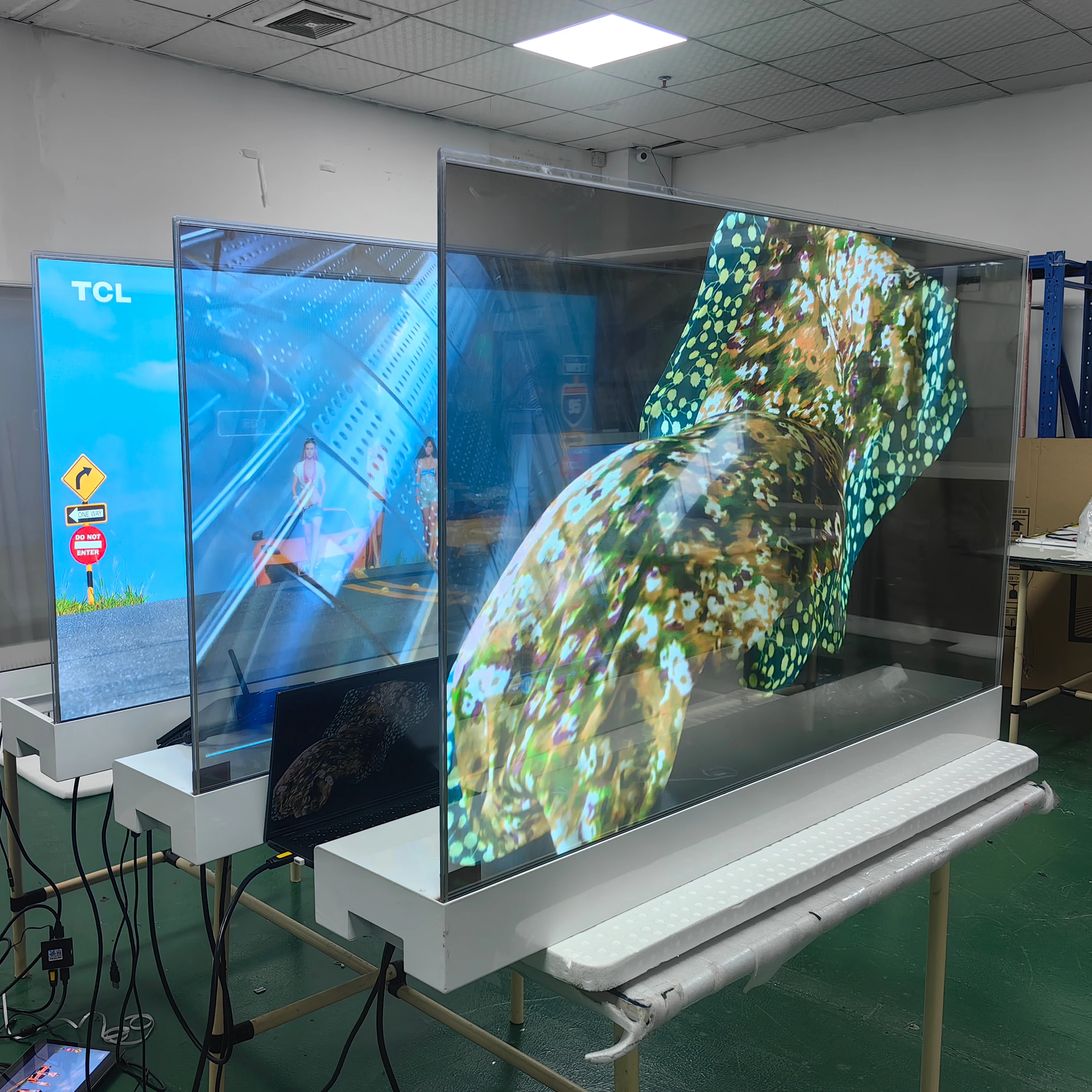 New 49-inch Transparent Organic Light Emitting Diode Display Desktop Bracket Smart Organic Light Emitting Diode TV Androi