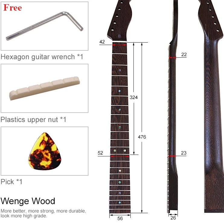 Electric guitar TL neck chicken wing wood neck 22 fret 6 string guitar handle electric guitar modified DIY