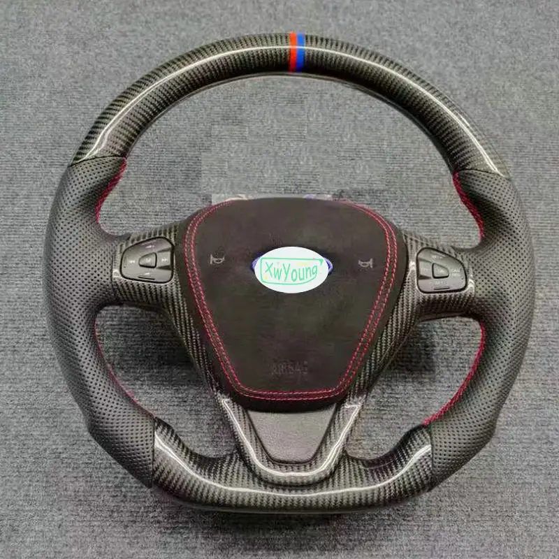 

Customized 100% Real Carbon Fiber Steering Wheel With Leather / Alcantara For Ford Forrest Yibo Mondeo Edge