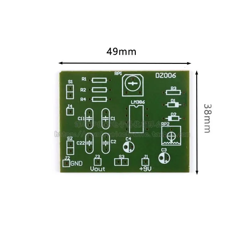 Circuito de oscilación LM386, Kit de evaluación de habilidad, piezas de producción electrónica DIY