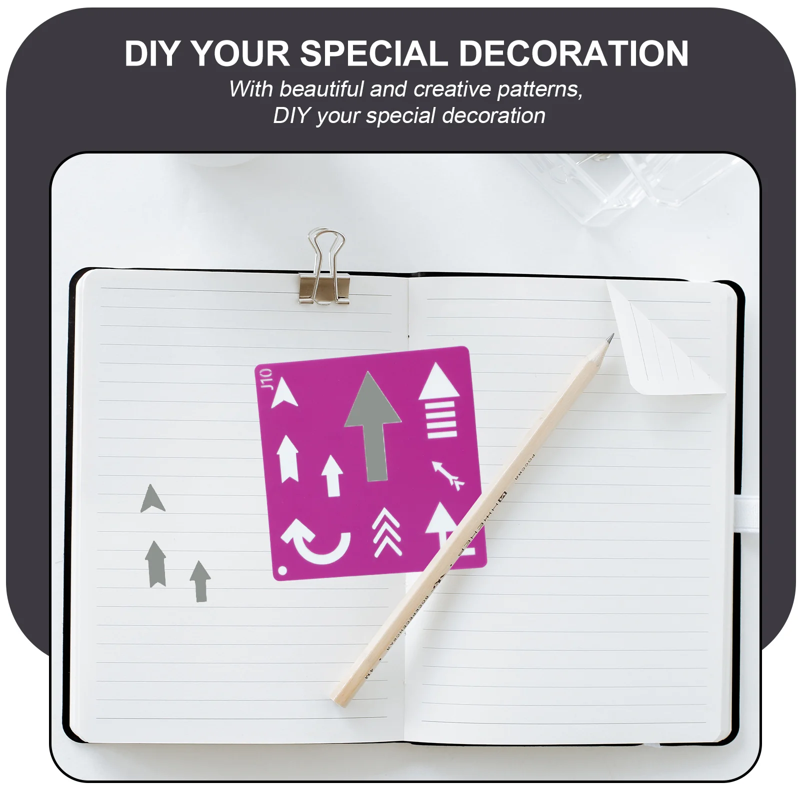 مجموعة واحدة من قوالب الرسم الإستنسل ذات الشكل الهندسي الإبداعي DIY الحرف الفنية الآمنة لتطوير الذكاء #2