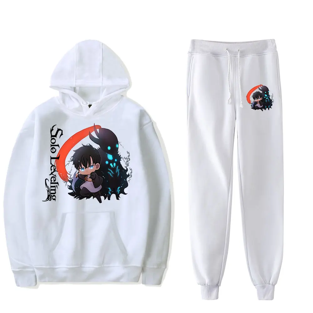 Solo Leveling Vintage 90s HOODIE Merch Hoodies Set Men Women Hoodies Pants Two-Piece PULLOVER Suit