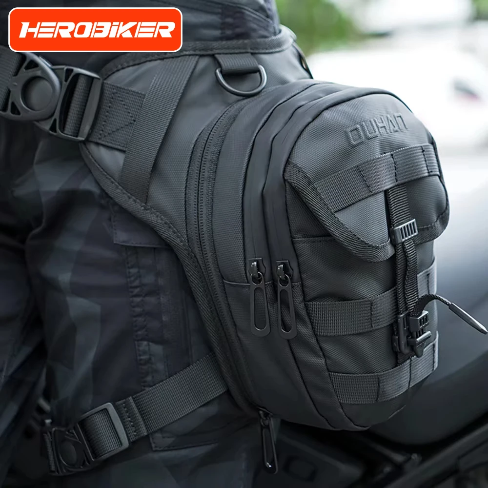 DUHAN Multi-Function Motorcycle Drop Leg Bag Hip Bum Motorcycle Bag Outdoor Waist Bag Motorbike Riding Chest Bag