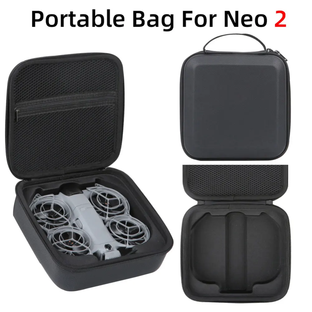 حقيبة حمل محمولة لـ DJI NEO2 مقاومة للماء من جلد البولي يوريثان حقيبة يد للتخزين لملحقات طائرات بدون طيار للسفر في الهواء الطلق