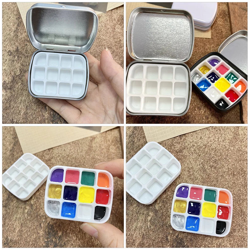 2 Sets Nagel Mini Verpackung Box Nagellack Halter DIY Fall Lagerung Container Gel Leere Zinn Palette Spender Tablett Fach