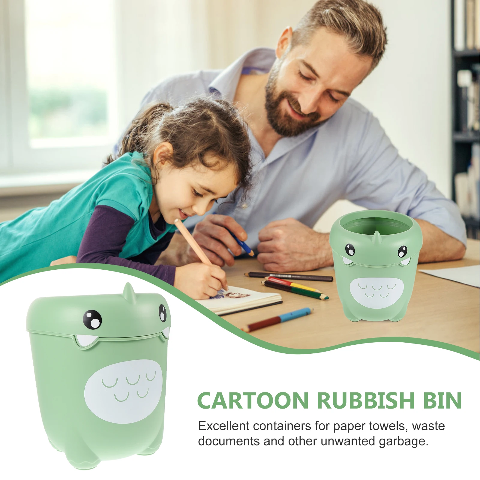 

Creative Dinosaur Can Large Capacity Plastic Waste Holder For Home Office Bedroom Kitchen Garbage Storage Basket Household