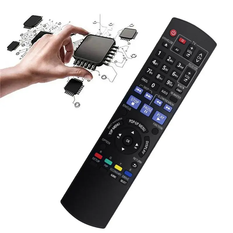 ABKN N2QAYB000380 Replacement Remote Control for Panasonic Blu-ray Player DMP-BD60 DMP-BD80, Durable, Easy to Use, Black