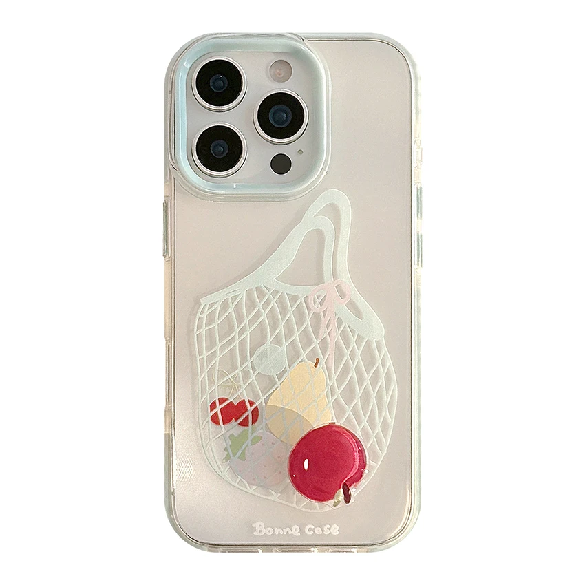 스테레오 애플 폰 케이스 아이폰 16 15 14 13 프로 12 11 맥스 플러스 16프로 컬러풀 쇼핑백 폰 케이스 창의적인 15프로맥스 커버