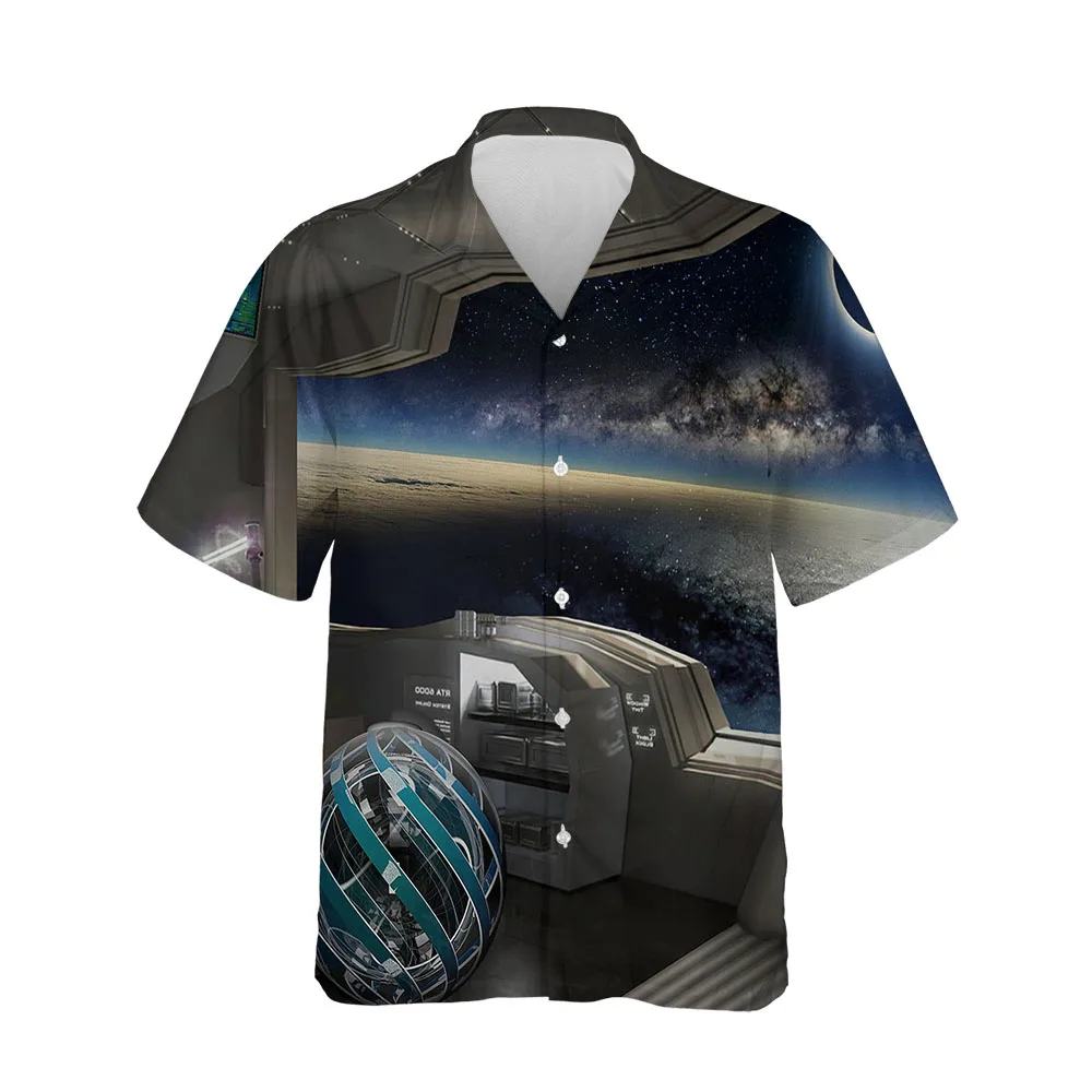 Jumeast 3D Cyberpunk Men Shirts Summer Baggy Clothes Hawaiian Short Sleeve Shirt For Men Casual Fashion Button Up Cardigan Tops